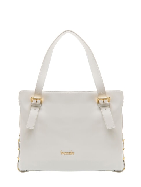 BRACCIALINI NORA Sac shopping en cuir avec boucles blanc - Sacs pour Femme