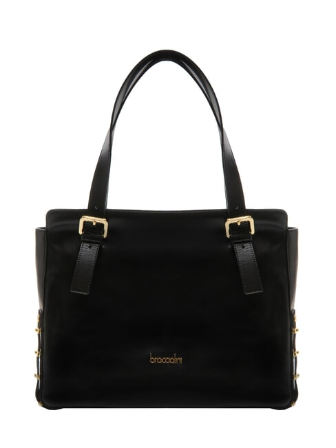 BRACCIALINI NORA Sac shopping en cuir avec boucles noir - Sacs pour Femme