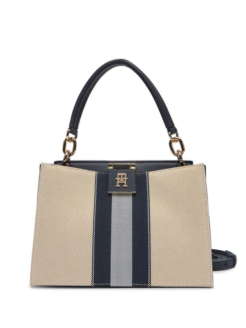 TOMMY HILFIGER TH HER Sac à main en toile avec bandoulière bleu de l'espace - Sacs pour Femme