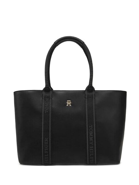 TOMMY HILFIGER TH LOGOTAPE Sac fourre-tout à bandoulière le noir - Sacs pour Femme
