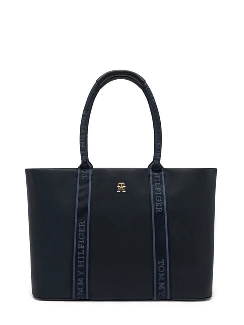 TOMMY HILFIGER TH LOGOTAPE Sac fourre-tout à bandoulière bleu de l'espace - Sacs pour Femme