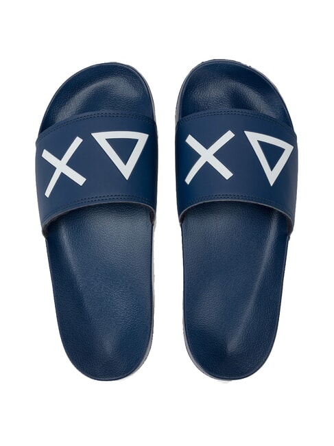 SUN68 SLIPPERS LOGO Chaussons bleu naby - Chaussures Homme