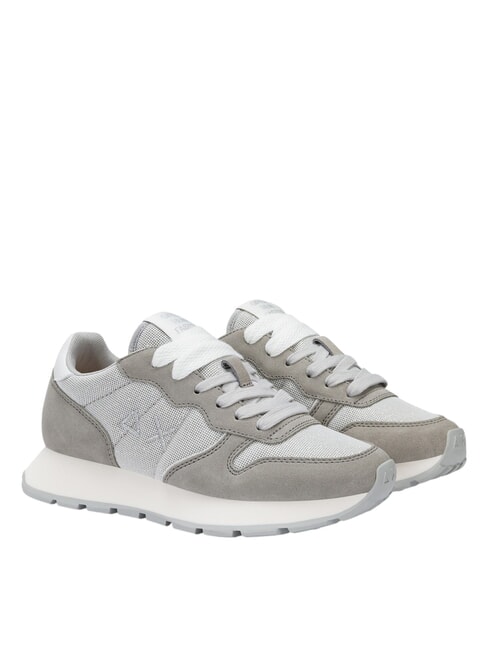 SUN68 ALLY GLITTER TEXTILE Baskets avec empiècements pailletés argent - Chaussures Femme