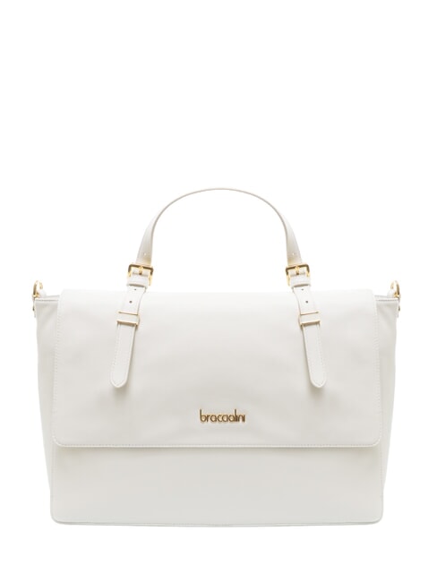 BRACCIALINI GRETA Sac porte-documents en cuir avec bandoulière blanc - Sacs pour Femme