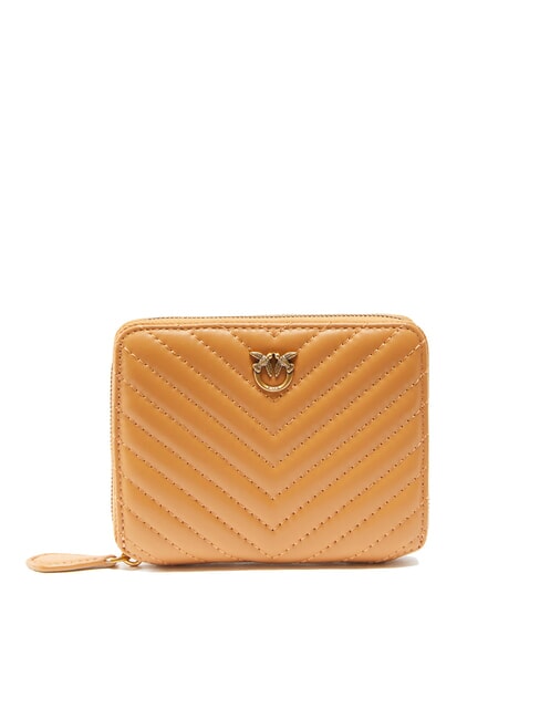 PINKO TAYLOR Quilted Portefeuille zippé nougat-or antique - Portefeuilles Femme