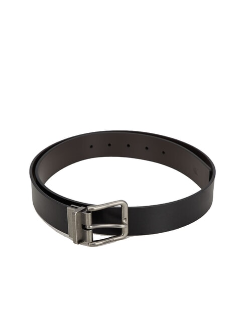 CALVIN KLEIN CASUAL PIN BUCKLE Ceinture en cuir réversible noir/brun amer/argent antique - Ceintures