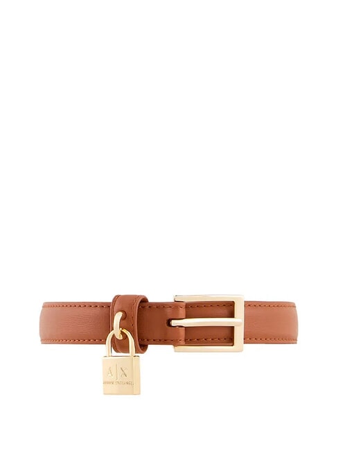 ARMANI EXCHANGE LOCK Ceinture avec breloque  whisky - Ceintures