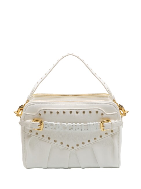 BRACCIALINI GISELLE Sac à bandoulière avec logo et clous blanc - Sacs pour Femme