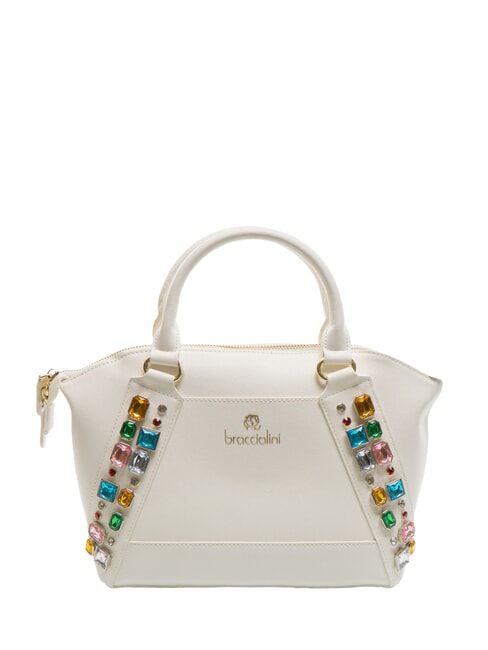 BRACCIALINI STONES Sac de coffre avec pierres colorées blanc - Sacs pour Femme