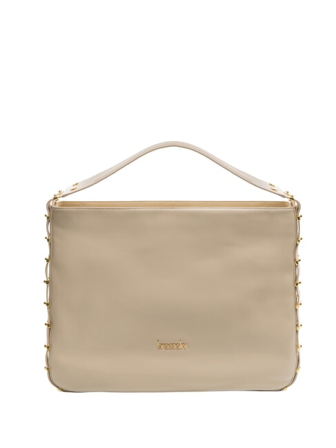 BRACCIALINI NORA Sac hobo en cuir beige - Sacs pour Femme