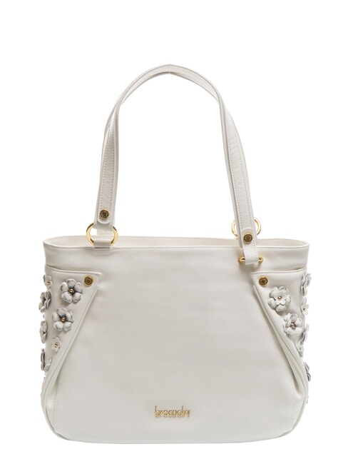 BRACCIALINI SOFIA Sac bandoulière en cuir avec petites fleurs blanc - Sacs pour Femme