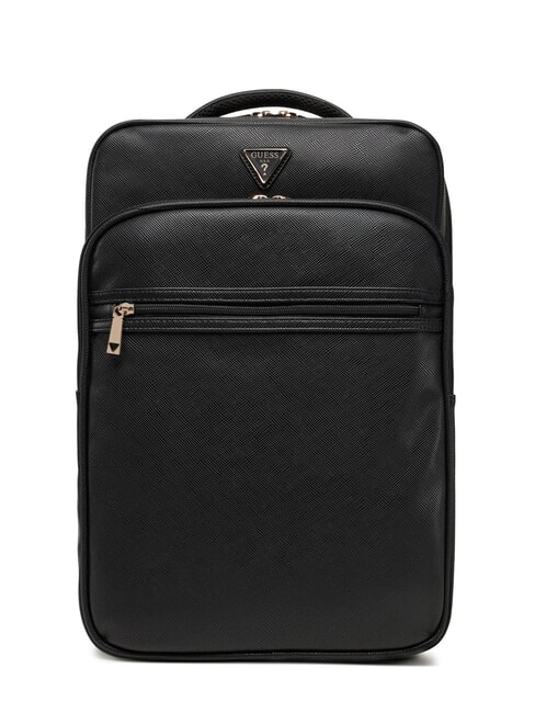 GUESS NOROM Grand sac à dos imprimé saffiano NOIR - Sacs pour Femme