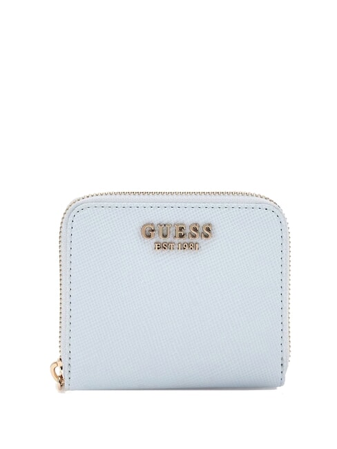 GUESS LAUREL  Petit portefeuille zippé autour bleu poudre - Portefeuilles Femme