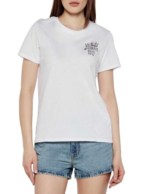 GUESS SS NATURESCAPE  T-shirt en coton blanc pur - T-shirt