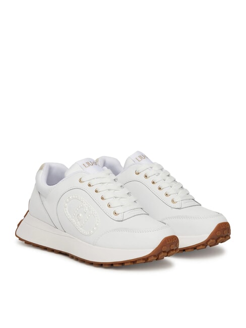 LIUJO LOLO 17 Baskets en cuir avec logo en perles blanche - Chaussures Femme