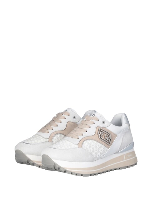 LIUJO MAXI WONDER 73 Baskets à empiècements floraux blanc cassé - Chaussures Femme
