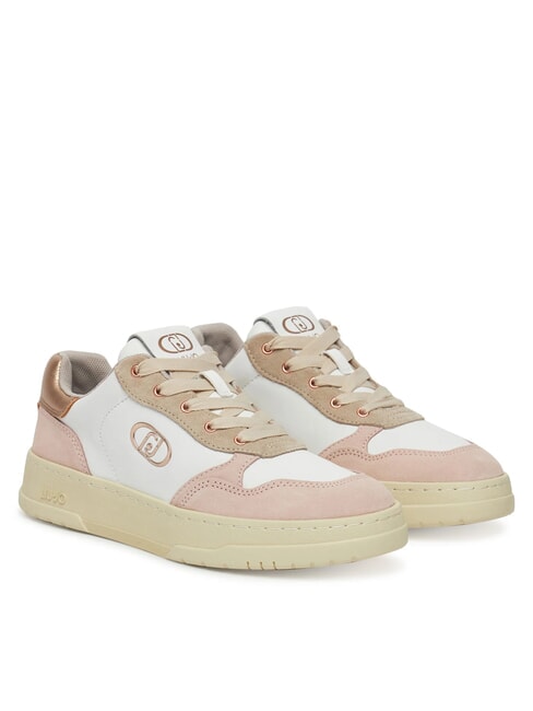 LIUJO ME 03 Snakers en cuir et daim nu/blanc/pois - Chaussures Femme