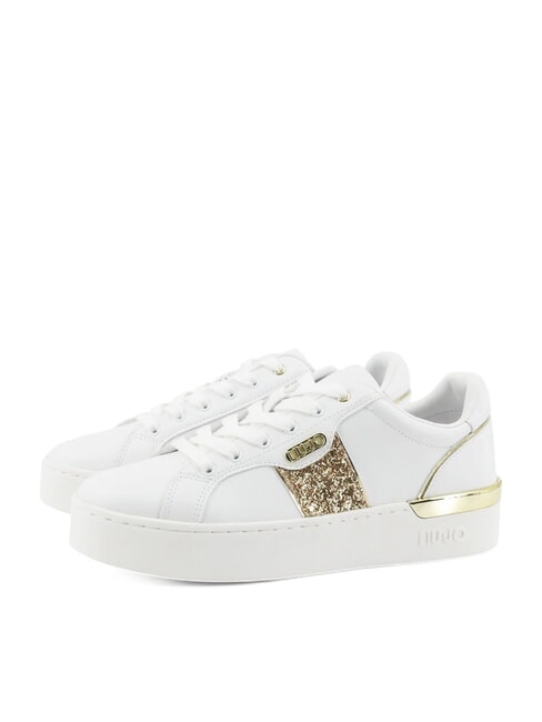 LIUJO SILVIA 906 Baskets avec bande pailletée blanc pailleté/or - Chaussures Femme