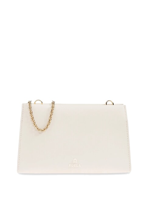 FURLA MYFURLA Pochette en cuir avec bandoulière en chaîne CRÈME - Sacs pour Femme