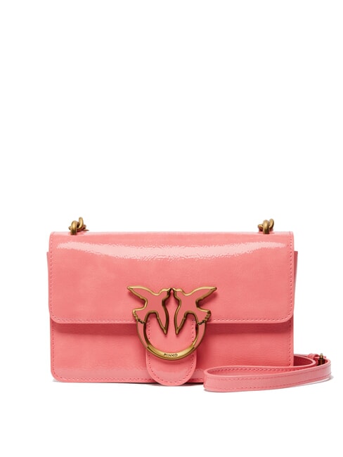 PINKO LOVE ONE MINI  Mini sac à bandoulière fleur de pêcher-or antique - Sacs pour Femme