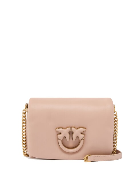 PINKO LOVE CLICK PUFF Mini sac porté épaule en cuir poudre de couleur en bloc - Sacs pour Femme