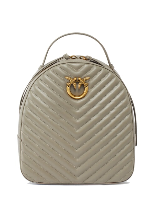 PINKO LOVE CLICK CLASSIC Sac à dos en cuir matelassé noyer-or antique - Sacs pour Femme