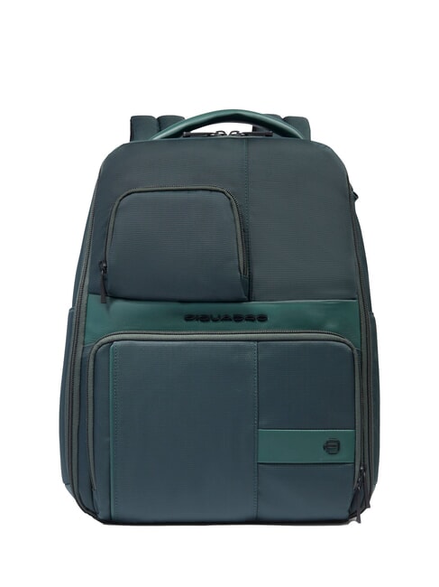 PIQUADRO WOLLEM Sac à dos en cuir et tissu, support ordinateur 14" VERT - Sacs à dos pour ordinateur portable