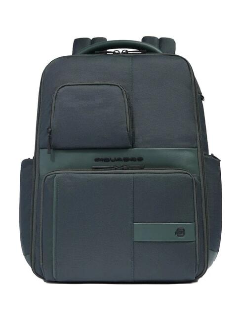 PIQUADRO WOLLEM Sac à dos pour ordinateur portable 15,6" en tissu et cuir VERT - Sacs à dos pour ordinateur portable