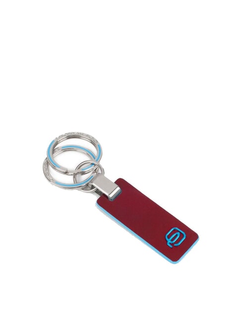 PIQUADRO BLUE SQUARE Porte-clés en cuir ROUGE - Porte-clés