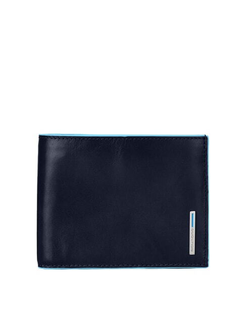 PIQUADRO BLUE SQUARE  Portefeuille en cuir, avec rabat bleu - Portefeuilles Homme