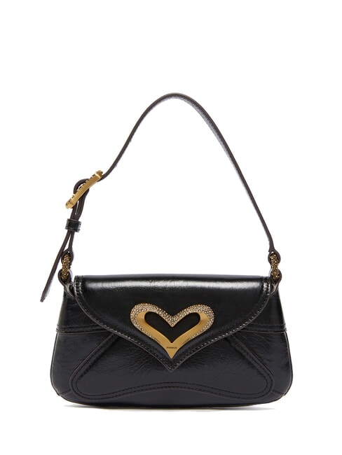 PINKO 520 Sac en cuir effet vintage noir-or antique - Sacs pour Femme