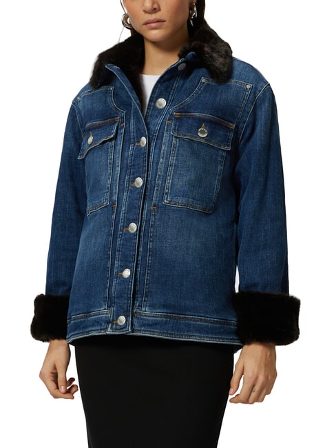 PINKO POP Veste en jean avec appliqués lavage vintage moyennement foncé - Vestes pour femmes