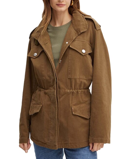 PINKO DIATONIA Veste en jean avec cordon de serrage vert olive foncé - Vestes pour femmes