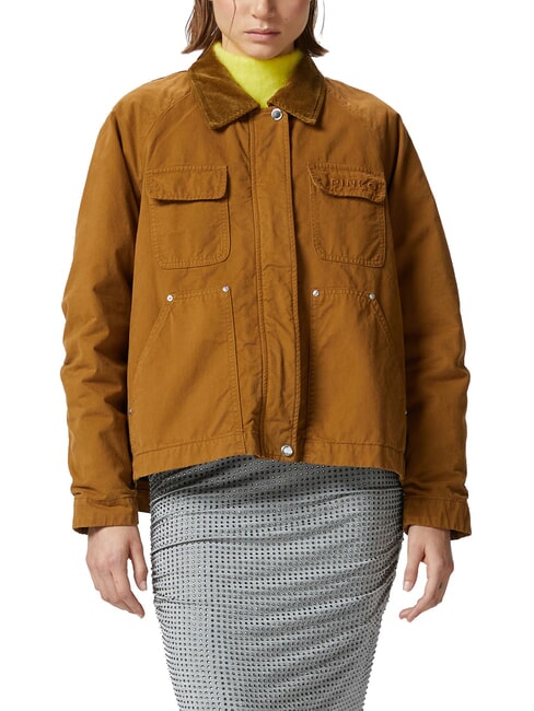 PINKO CANNONE Veste caban avec col en velours bronze - Vestes pour femmes