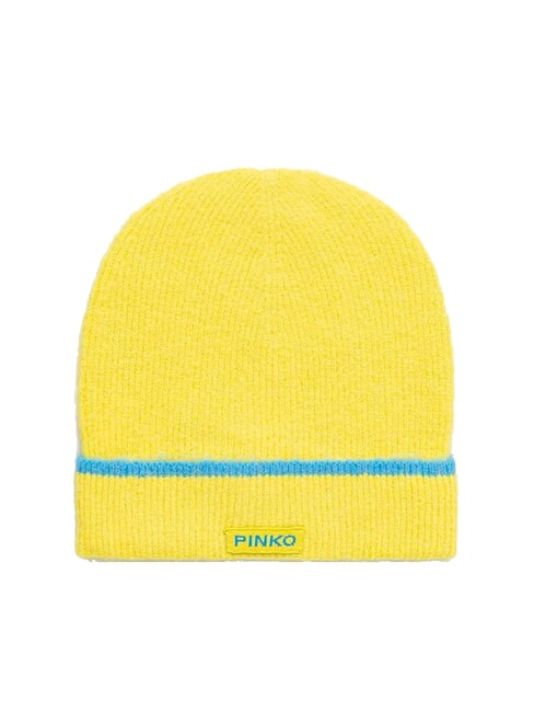 PINKO SERRADE Bonnet à revers jaune/bleu - Bonnets