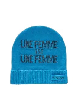 PINKO NEVA chapeau en laine bleu/gris - Bonnets