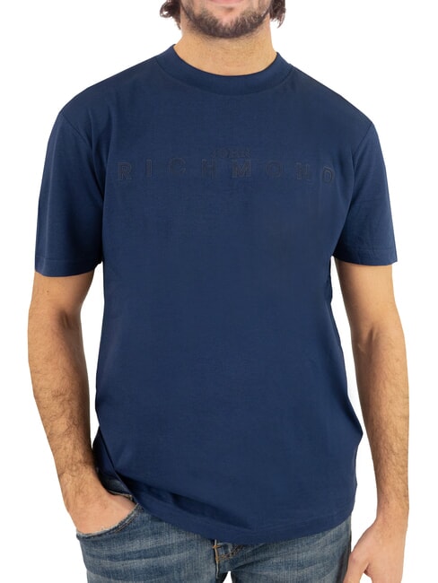 JOHN RICHMOND SOULOKU T-shirt avec logo en relief bleu médiéval - T-shirt