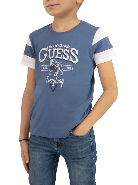 GUESS KIDS T-shirt imprimé papier indigo - Tee-shirt enfant