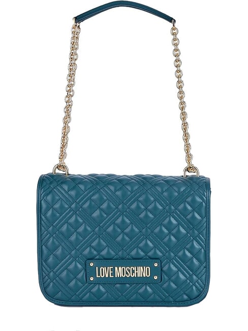 LOVE MOSCHINO QUILTED GOLD CHAIN Sac porté épaule/croisé émeraude - Sacs pour Femme