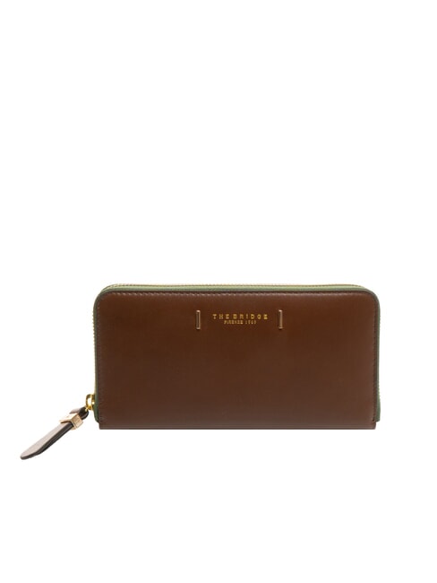 THE BRIDGE CHIARA Grand portefeuille en cuir zippé MARRON - Portefeuilles Femme