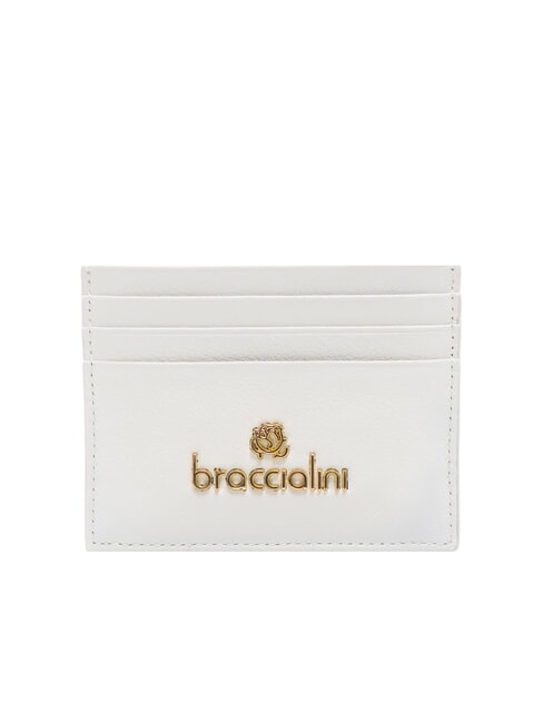 BRACCIALINI BASIC Porte-cartes en cuir avec logo en métal blanc - Portefeuilles Femme