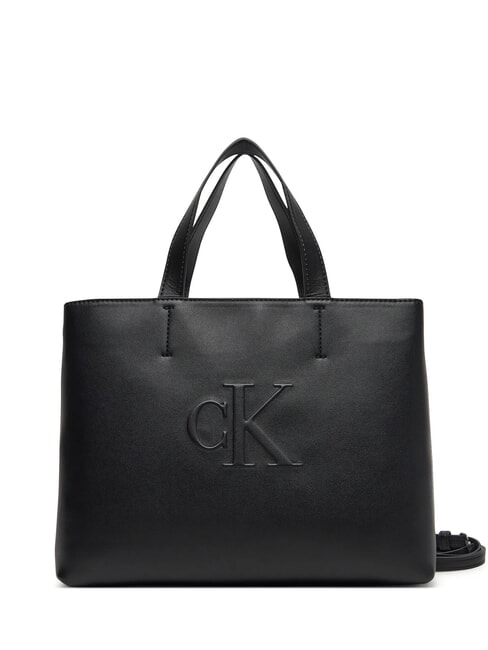 CALVIN KLEIN SCULPTED EW Sac à main avec bandoulière sur noir - Sacs pour Femme