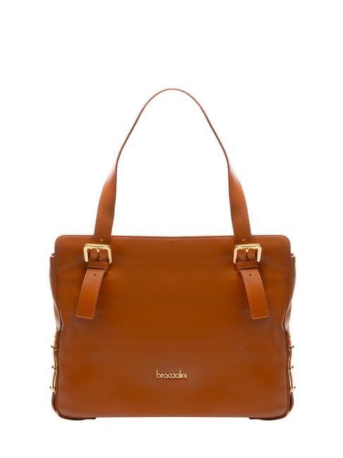 BRACCIALINI NORA Sac shopping en cuir avec boucles marron - Sacs pour Femme