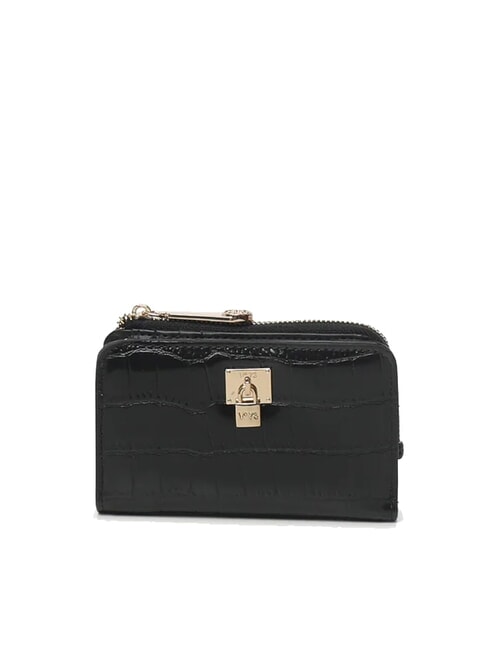 V73 CALLISTO Portefeuille moyen imprimé crocodile noir - Portefeuilles Femme
