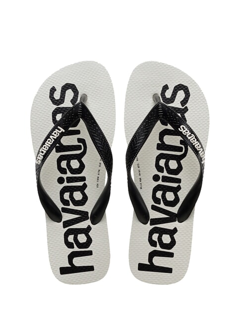 HAVAIANAS TOP LOGOMANIA 2 Tongs blanc / noir / blanc - Chaussures Femme