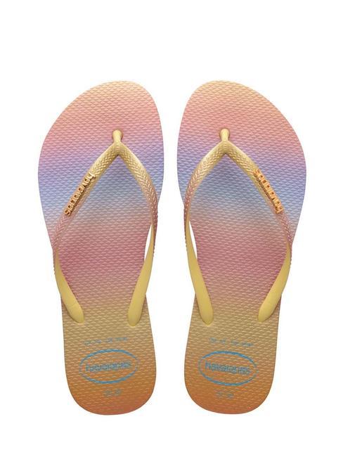 HAVAIANAS SLIM GRADIENT Tongs pixels jaunes - Chaussures Femme