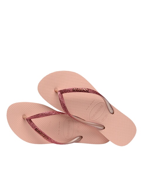 HAVAIANAS SLIM GLITTER II Tongs rose/rose - Chaussures Femme