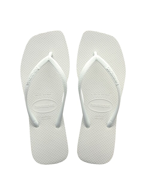HAVAIANAS SLIM SQUARE Tongs à bout carré blanc - Chaussures Femme