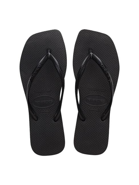 HAVAIANAS SLIM SQUARE Tongs à bout carré NOIR - Chaussures Femme