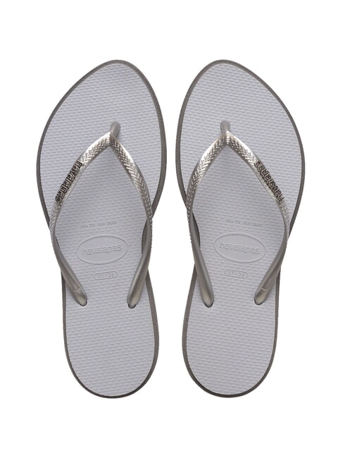 HAVAIANAS SLIM POINT Tongs acier / gris - Chaussures Femme
